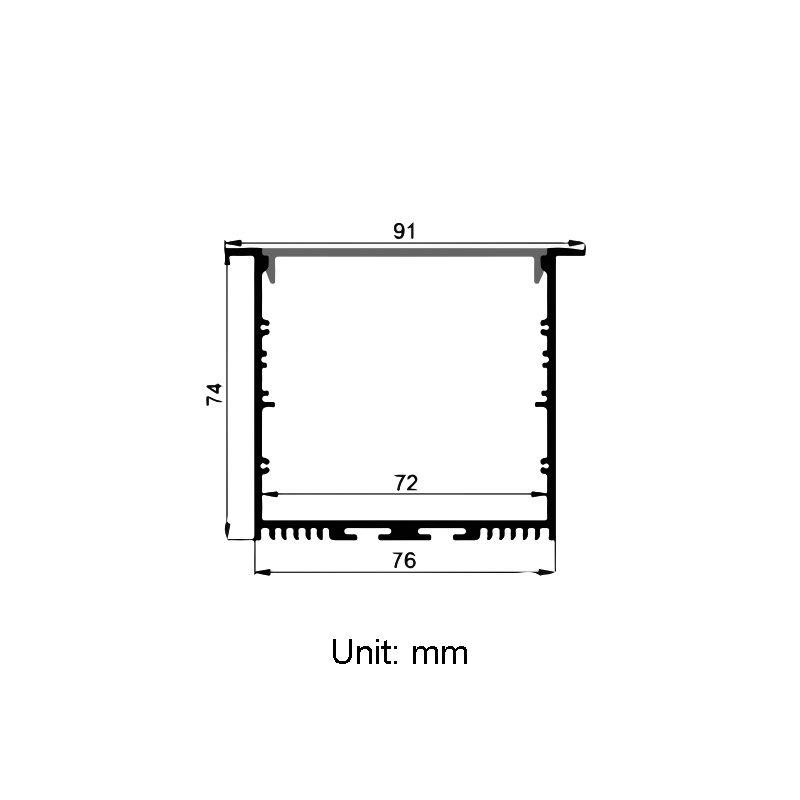 Recessed LED Aluminum Profile For LED Strip Lighting - Inner Width 72mm Recessed LED Aluminum Profile For LED Strip Lighting - Inner Width 72mm